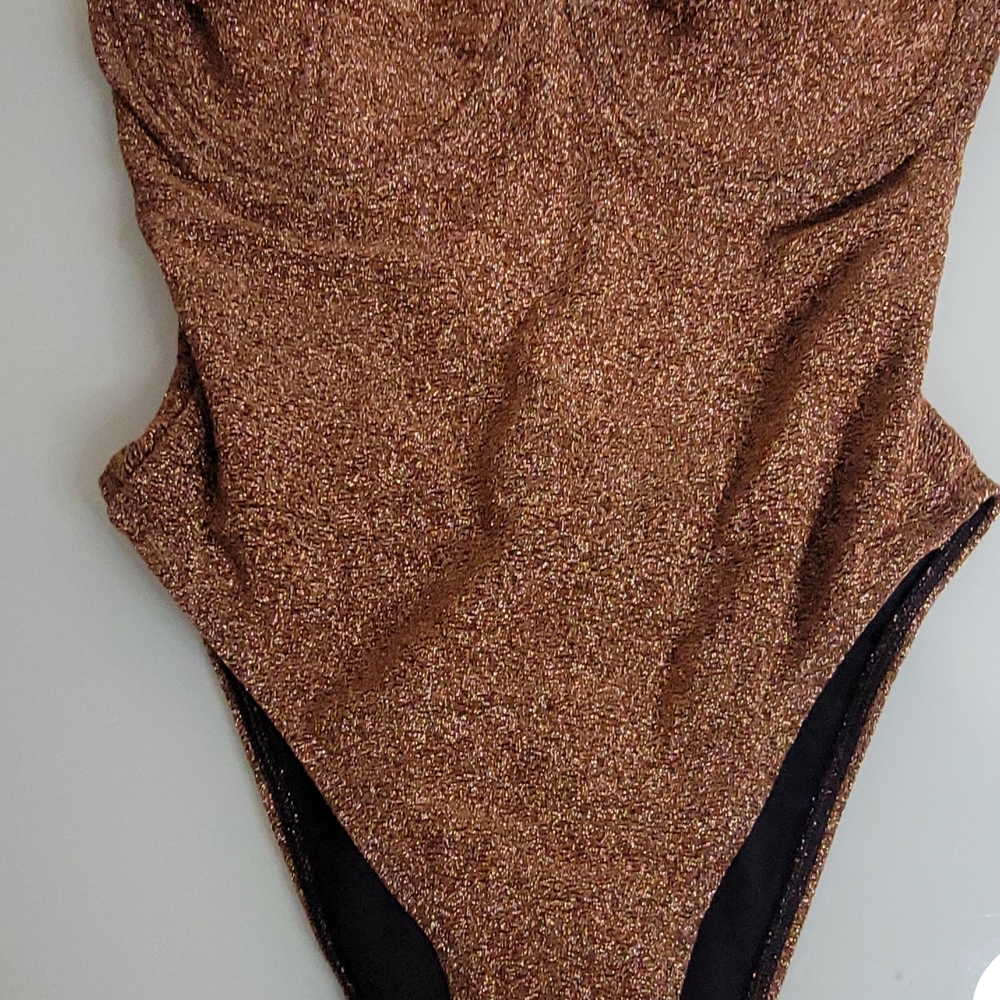 Kids Sparkling Brown One Piece Swimsuit